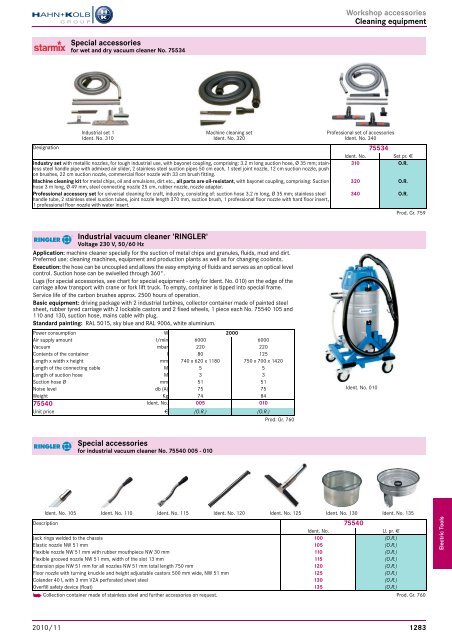 Electro-tools and machines Chapter overview ... - EN / Hahn+Kolb