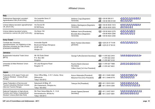 IUF List of Committees and Addressses