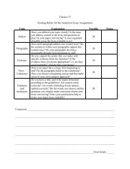 Classics 37 Grading Rubric for the Analytical Essay Assignments ...