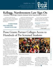 Kellogg, Northwestern Law Sign On - The Posse Foundation
