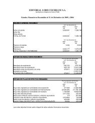 Balance General Resumido al 31 diciembre de 2005 - El Mostrador