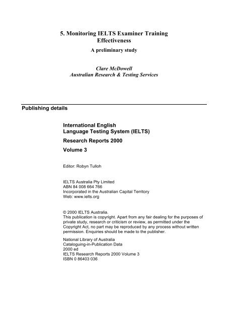 Report 5 - Monitoring IELTS examiner training effectiveness (PDF ...