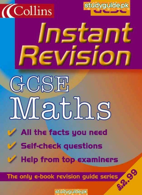 Instant Revision Gcse Maths Studyguide Pk