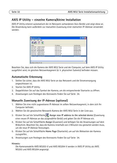 INSTALLATION GUIDE AXIS M32 Network Camera Series ... - IP Way