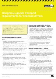 Dangerous goods transport requirements for ... - WorkSafe Victoria