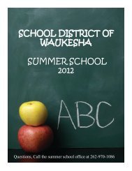 SCHOOL DISTRICT OF WAUKESHA SUMMER SCHOOL 2012