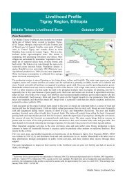 Livelihood Profile Tigray Region, Ethiopia