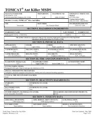 TOMCAT Ant Killer MSDS