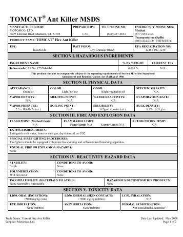 TOMCAT Ant Killer MSDS