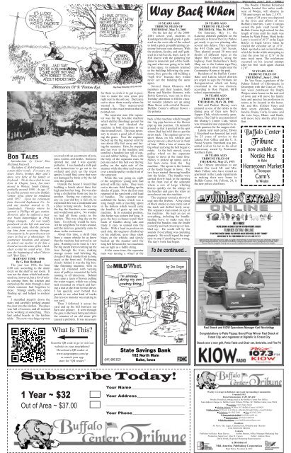 Section 1 - Buffalo Center Tribune