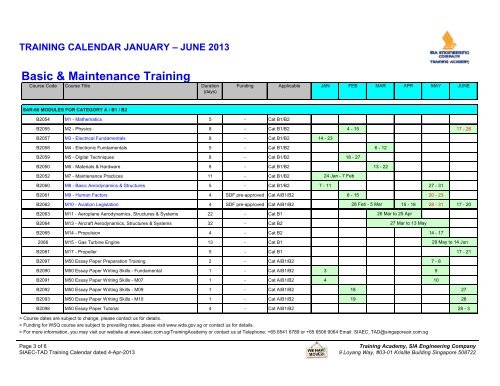 Skills Training - SIA Engineering Company