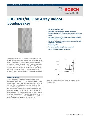 LBC 3201/00 Line Array Indoor Loudspeaker - SourceEN54.EU