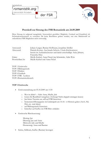 FSR Protokoll 24.09.2009