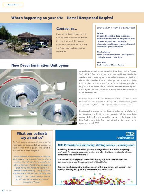 May 2012 - West Hertfordshire Hospitals NHS Trust