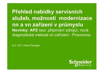 Přehled nabídky servisních služeb, možnosti modernizace nn a vn ...