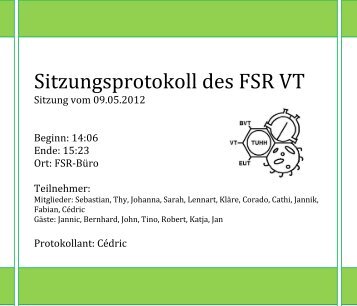 Sitzungsprotokoll des FSR VT