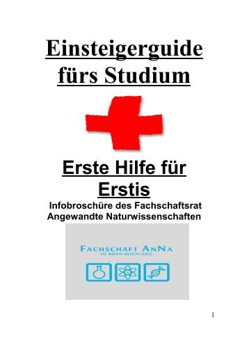 Einsteigerguide fürs Studium Erste Hilfe für Erstis Infobroschüre des ...