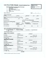 Lake Shore Public Schools - Student Enrollment Form