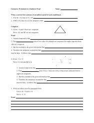 Geometry Worksheet 6-3 - Saratoga High School