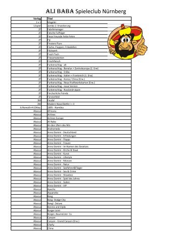 Verlagen (PDF) - Ali Baba Spieleclub eV