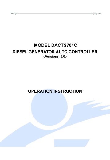 model dacts704c diesel generator auto controller