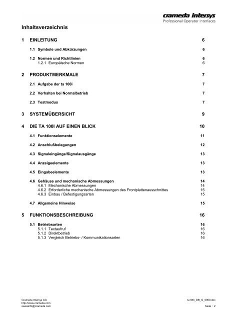 Anwenderhandbuch - crameda intersys ag