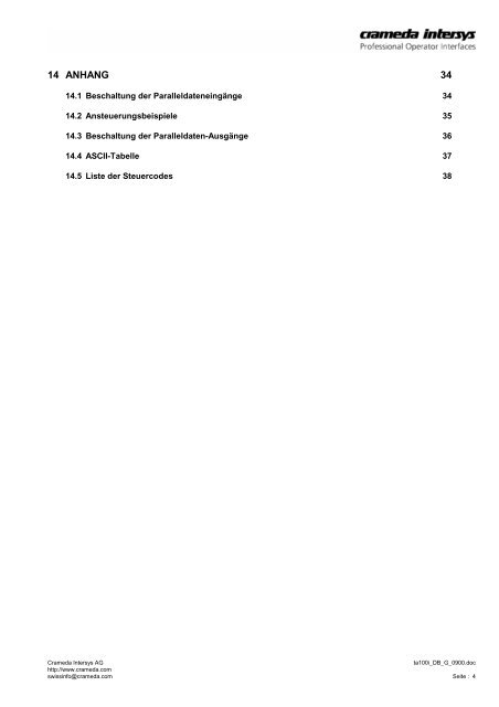 Anwenderhandbuch - crameda intersys ag