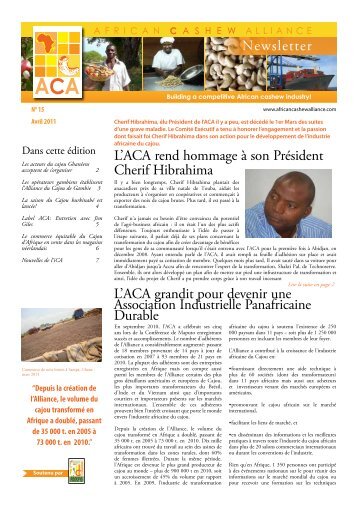 ACA newsletter apr 11 - African Cashew Alliance