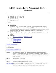 NETS Service Level Agreement (SLA) - 10/16/12
