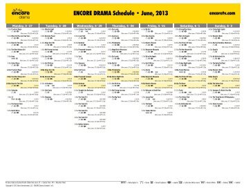 ENCORE DRAMA Schedule - June, 2013 - Starz