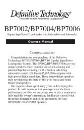 BP7002/7004 & 7006 Manual - Definitive Technology