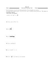 Math 30 Date: Derivative Gateway Test Name: Find the derivative of ...