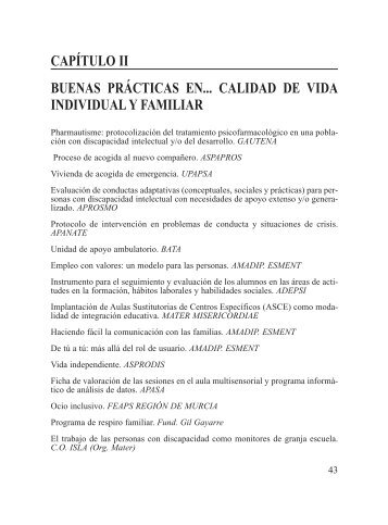 Buenas prácticas en calidad de vida individual y familiar - Feaps