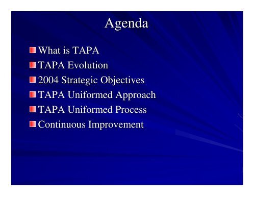 Technology Asset Protection Association (TAPA) â€œSecuring the ...