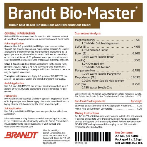 Brandt BioMaster Brandt BioMaster