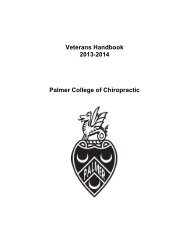 Veterans Handbook 2012-2013 Palmer College of Chiropractic