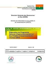 plan de gestion environnemental et social du PN-AEPA - Portail du ...