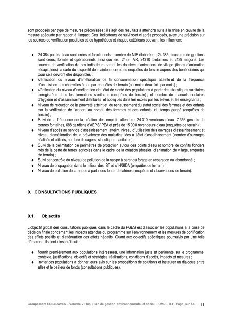 plan de gestion environnemental et social du PN-AEPA - Portail du ...