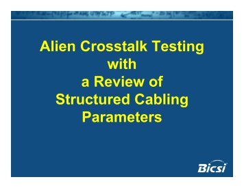 Megger - Alien Crosstalk Testing with a Review of Structured Cabling Parameters