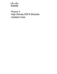 Prisma II High Density EDFA Modules Installation Guide