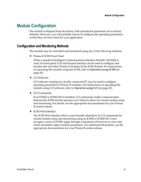 Prisma II High Density EDFA Modules Installation Guide