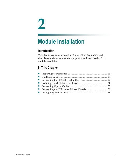 Prisma II High Density EDFA Modules Installation Guide