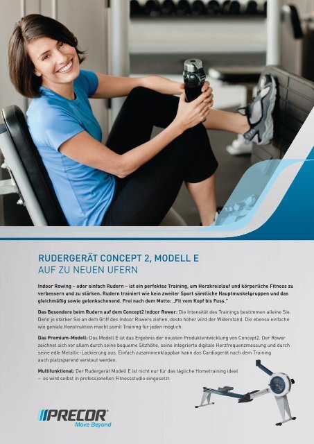 rudergerÃ¤t concept 2, modell e auf zu neuen ufern - Precor News