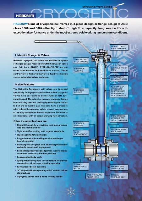 Habonim Cryogenic Valve Series