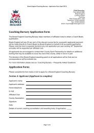 to download the Coaching Bursary Application Form - Bowls England