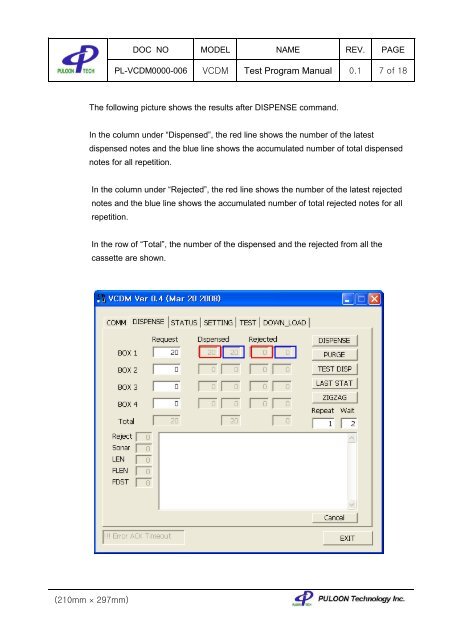 Test Program Manual - Sensis