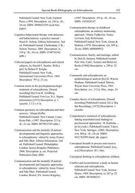 Schizophrenia Research Trends