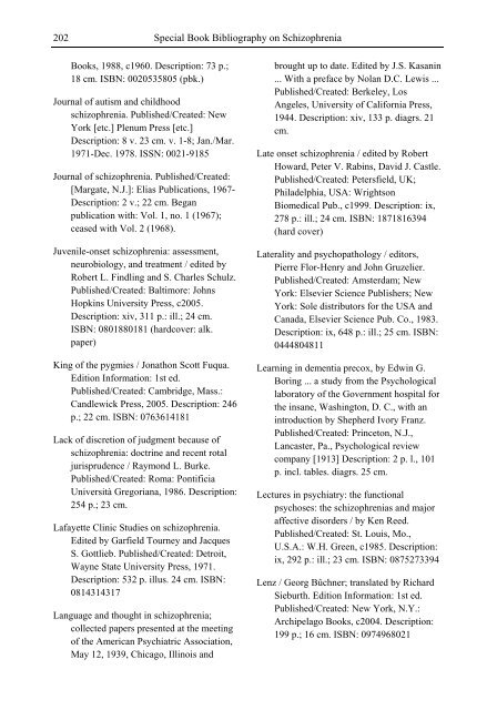 Schizophrenia Research Trends