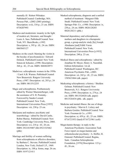 Schizophrenia Research Trends