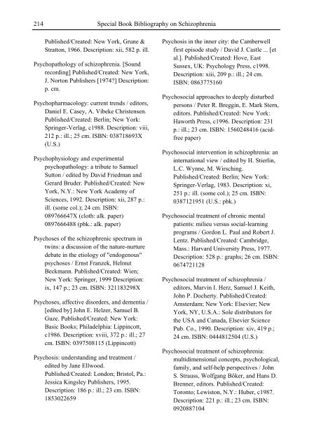 Schizophrenia Research Trends